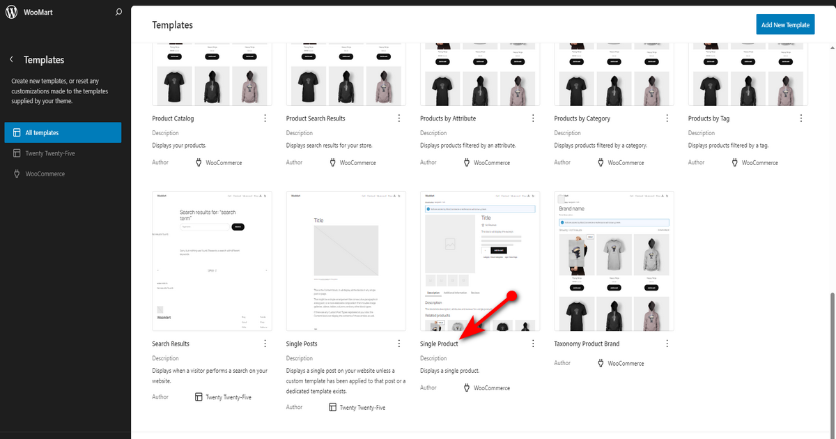 Click single product template