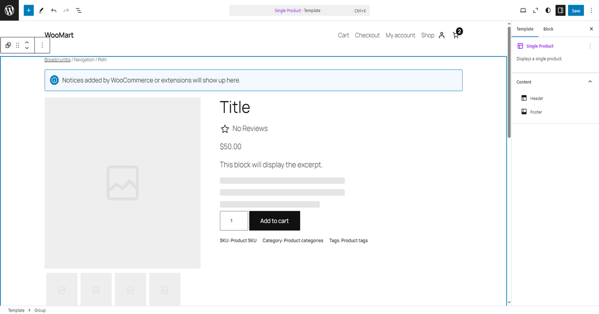 Screenshot of Gutenberg editor
