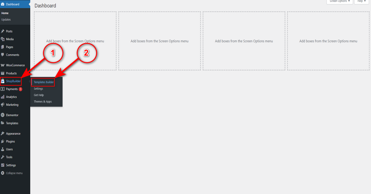 Go to templates builder