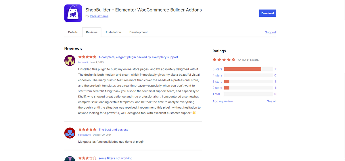 ShopBuilder rating