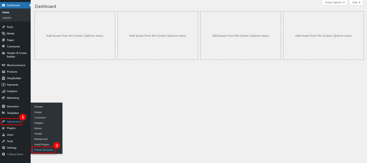 go to theme editor