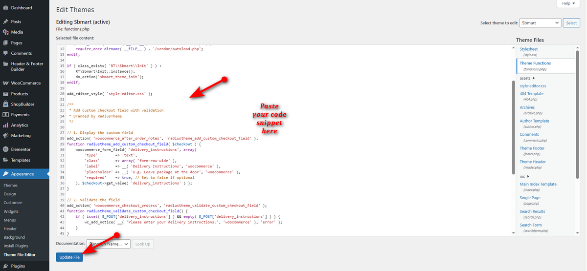 past your code