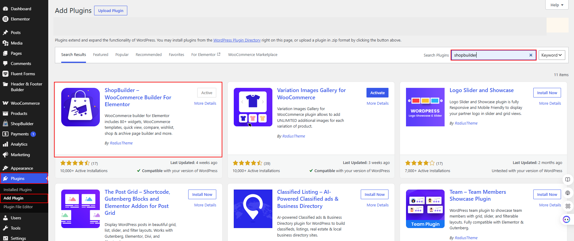 install shopbuilder