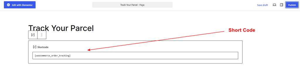 Create track your parcel page