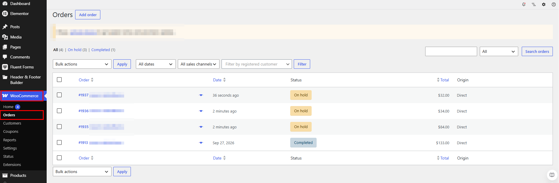 WooCommerce Orders